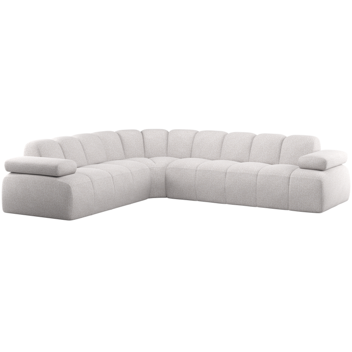 WOOOD Mojo Hoekbank Links - Bouclé - Ecru Melange - 74x310x230