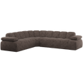 WOOOD Mojo Hoekbank Links - Wollig - Bruin - 74x310x230