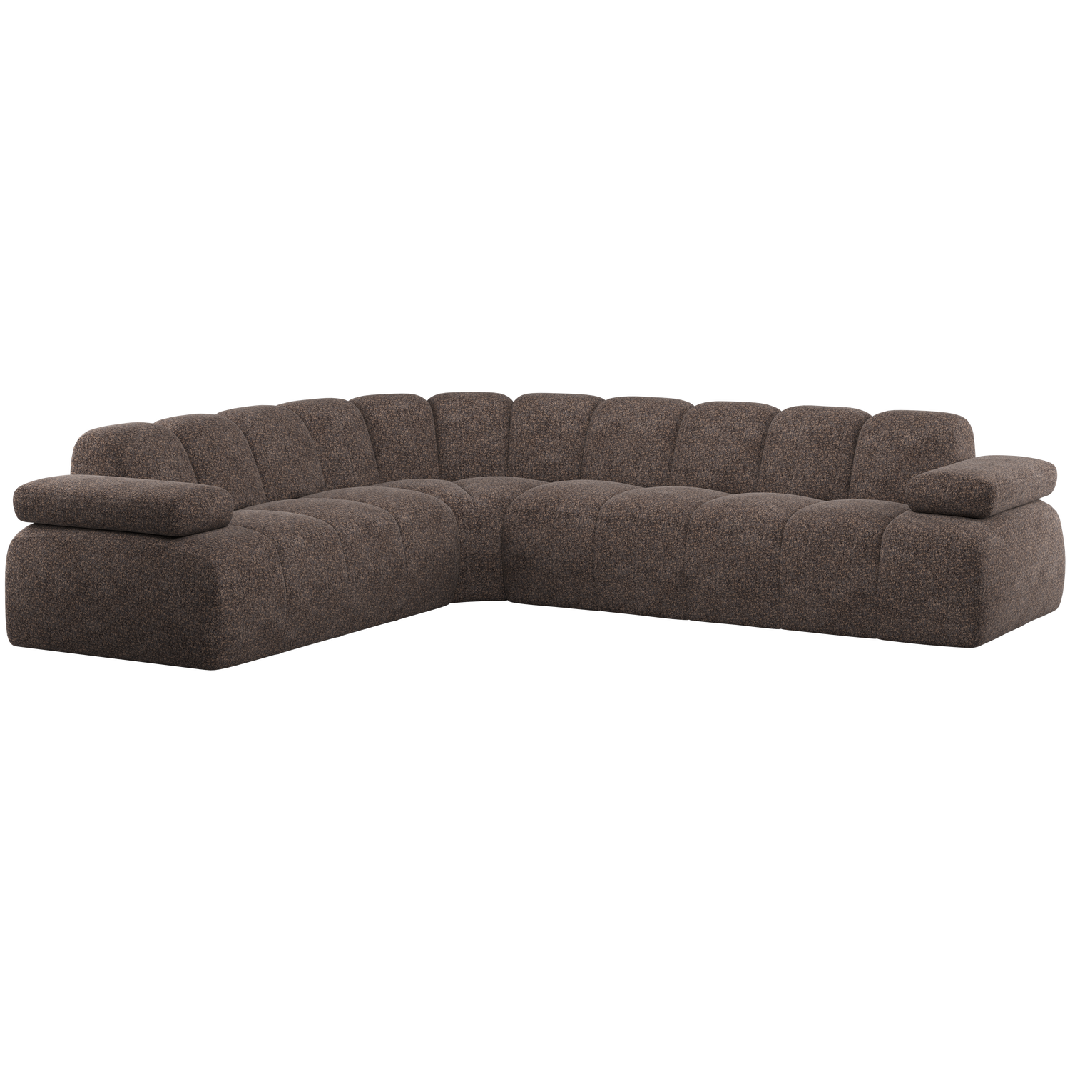 WOOOD Mojo Hoekbank Links - Wollig - Bruin - 74x310x230