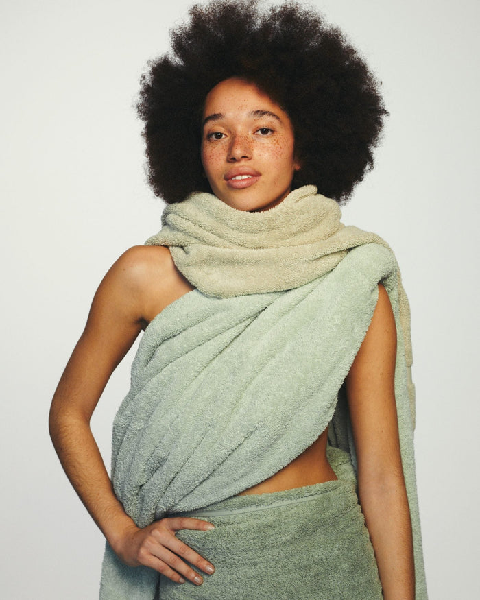 Ranger Badtextiel Smoke Green | 90 x 180 cm | Groen | Katoen