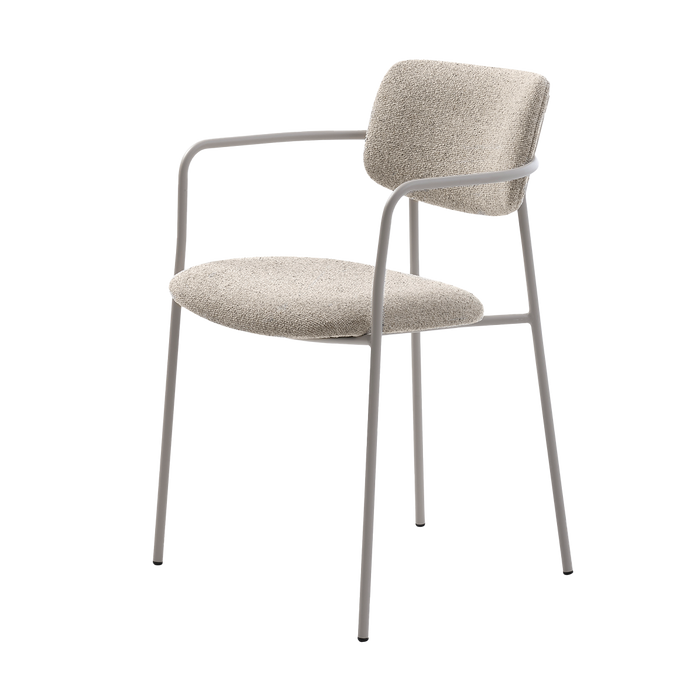 Olivine Chase Metalen Eetkamerstoel Lichtgrijs Gemêleerd