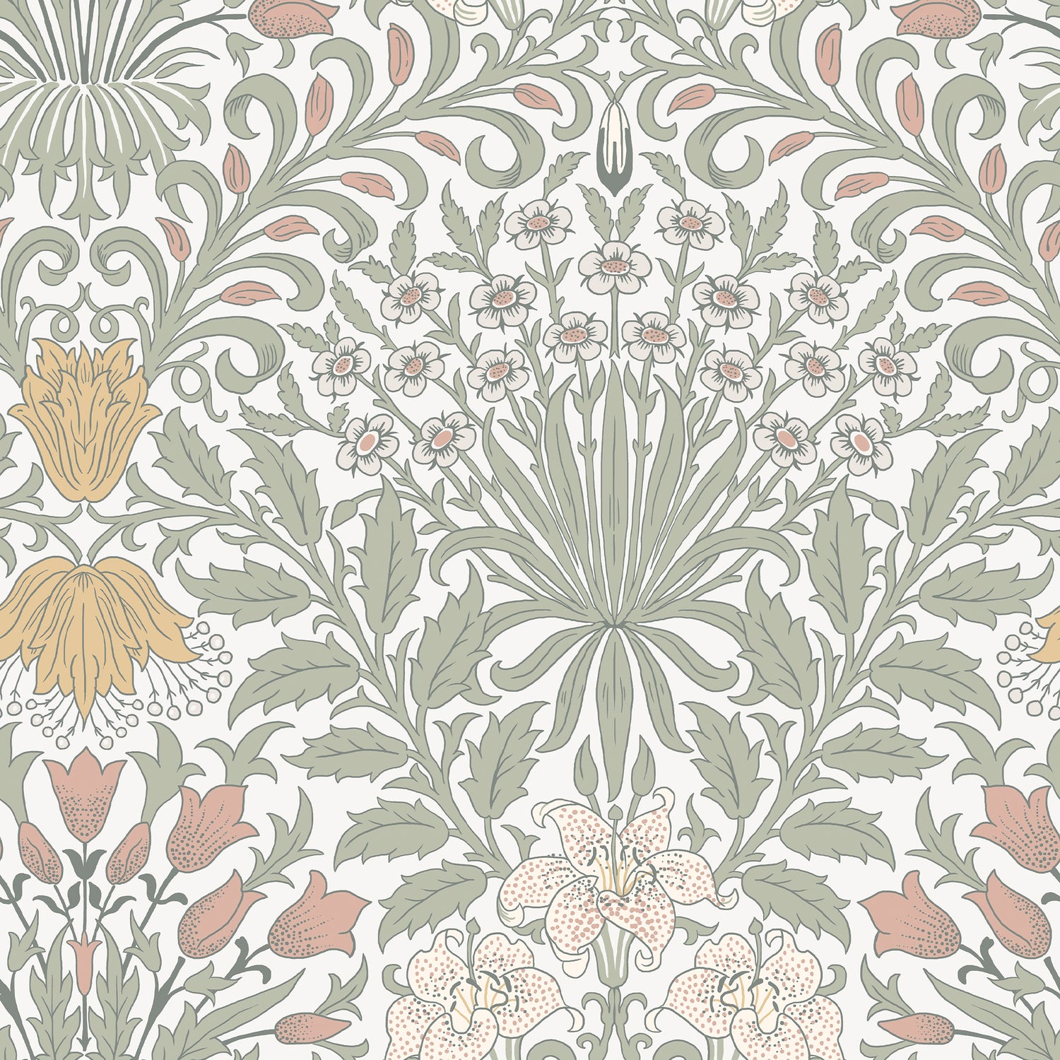 William Morris at Home Vliesbehang - Garden Soft Sage - 1000x52