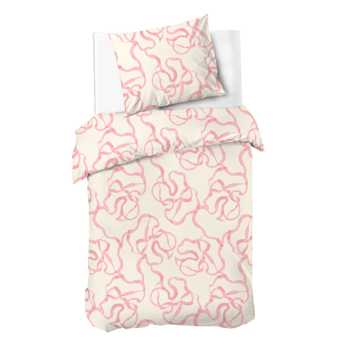 Dindi Home - Dekbedovertrek Pink Party - 140x220 - Off White | Roze