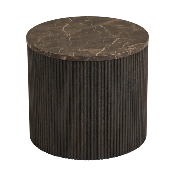 Artichok Babette Bijzettafel Donkerbruin Marmer  Ø 45 cm