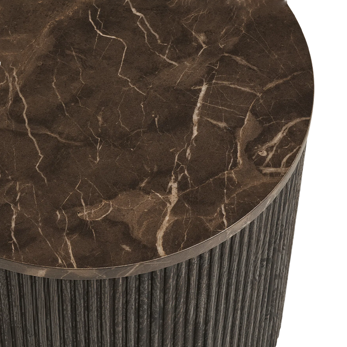 Artichok Babette Bijzettafel Donkerbruin Marmer  Ø 45 cm
