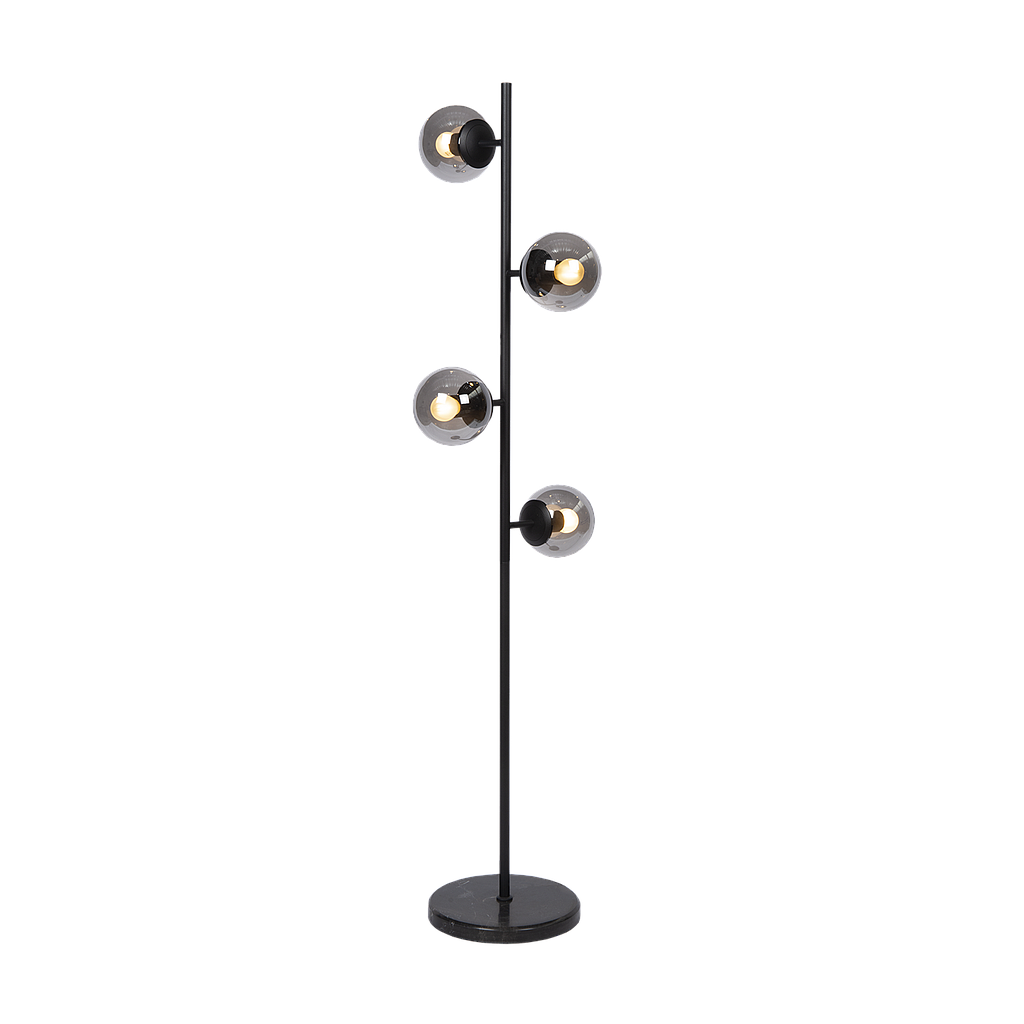 Atmooz Vloerlamp Twister E14 Metaal - Zwarte Staande Lamp