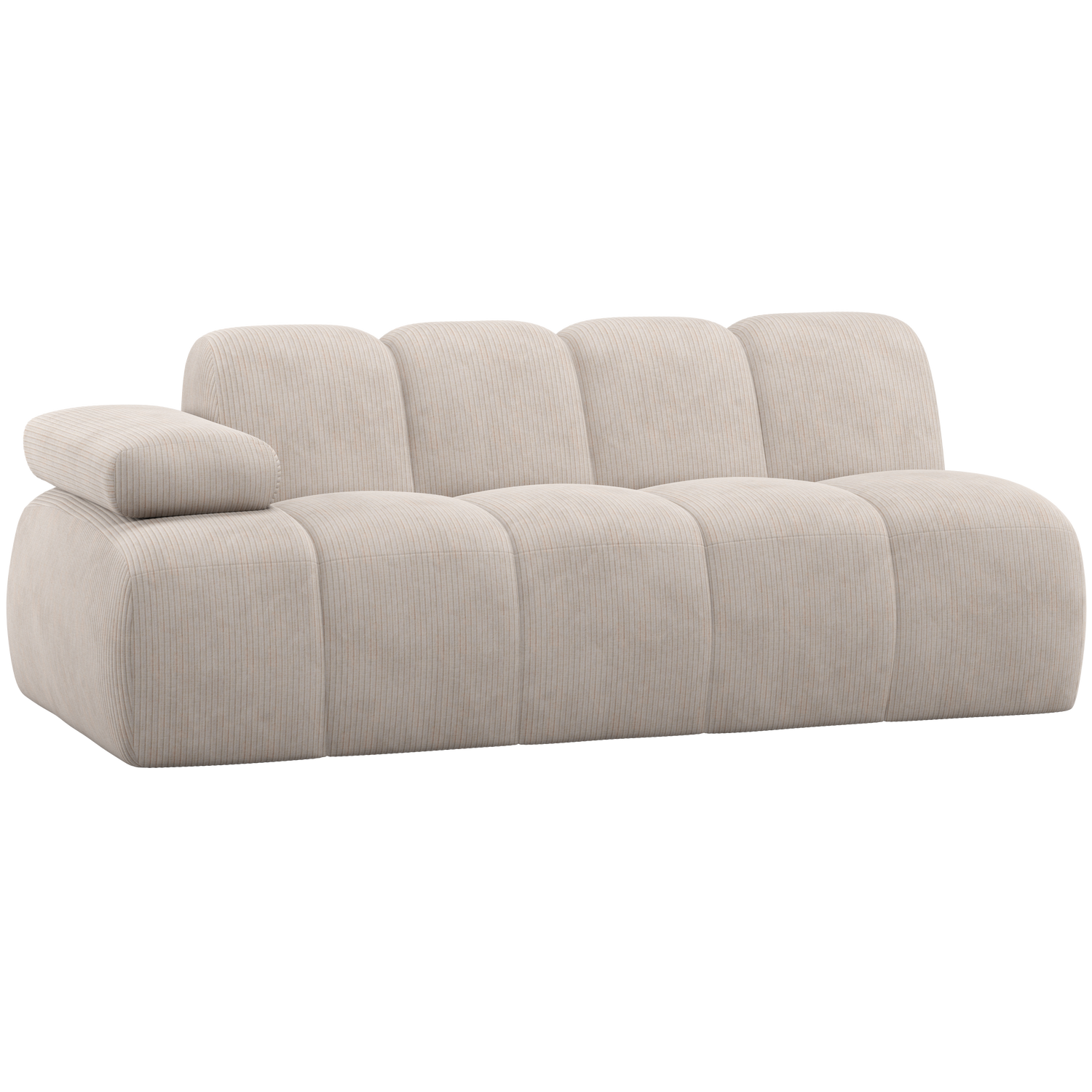 WOOOD Mojo 2-Zits Element Bank Arm Links - Ribstof - Ecru - 74x204x97