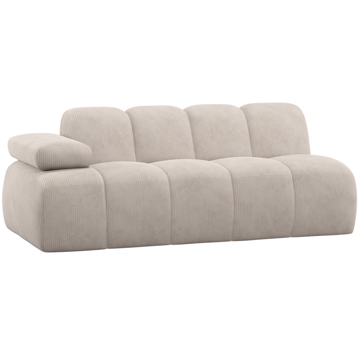 WOOOD Mojo 2-Zits Element Bank Arm Links - Ribstof - Ecru - 74x204x97