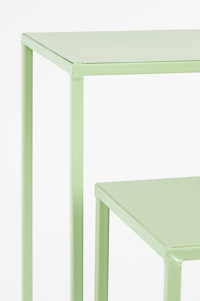 Mica Decorations Quinty Bijzettafel - Set van 3 - H70 cm - Lichtgroen