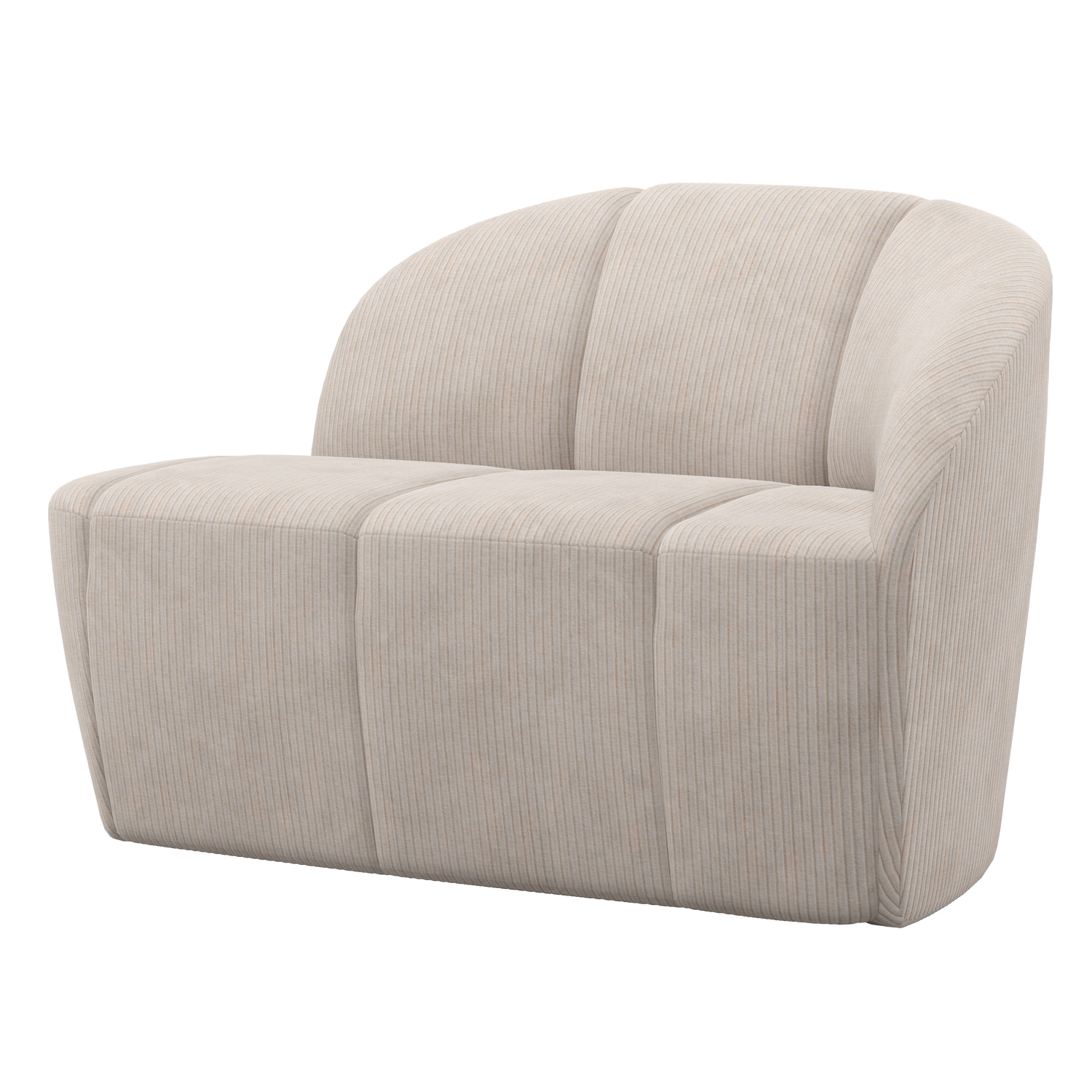 WOOOD Mojo 2-Zits Bankje Rechts - Ribstof - Ecru - 73x112x77