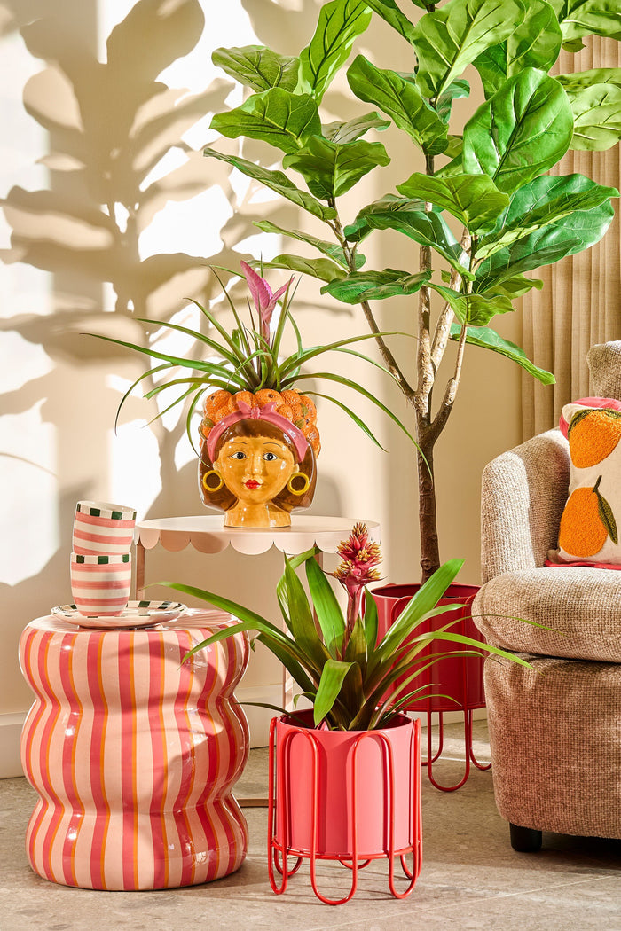 Mica Decorations Dione Bloempot op Standaard - Set van 2