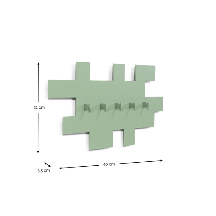 Spinder Design kapstok Tetromino - Dusty Green - 5 haken