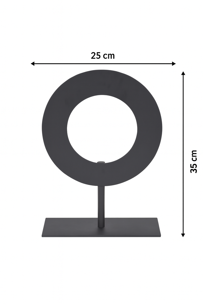 LOFT42 Joris Ornament op voet - Zwart Metaal Ø25cm