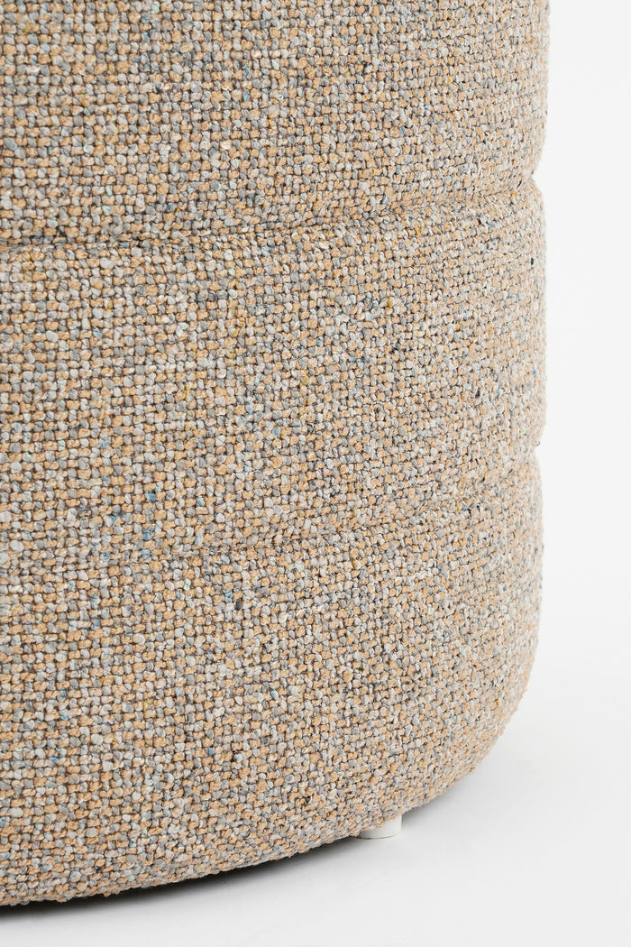 Mica Decorations Poef met Opbergruimte - H41 x  Ø42 cm - Beige