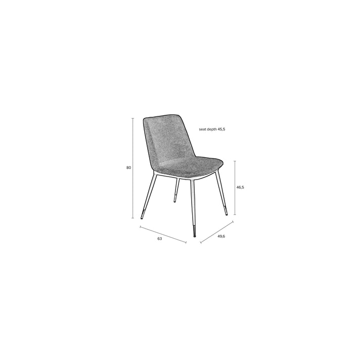 Housecraft Living Lionel Eetkamerstoelen Donkergrijs - Set van 2