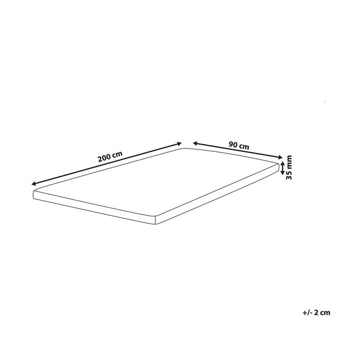 Beliani - RESTFUL - Matrastopper - Wit - 90 x 200 cm - PU Schuim