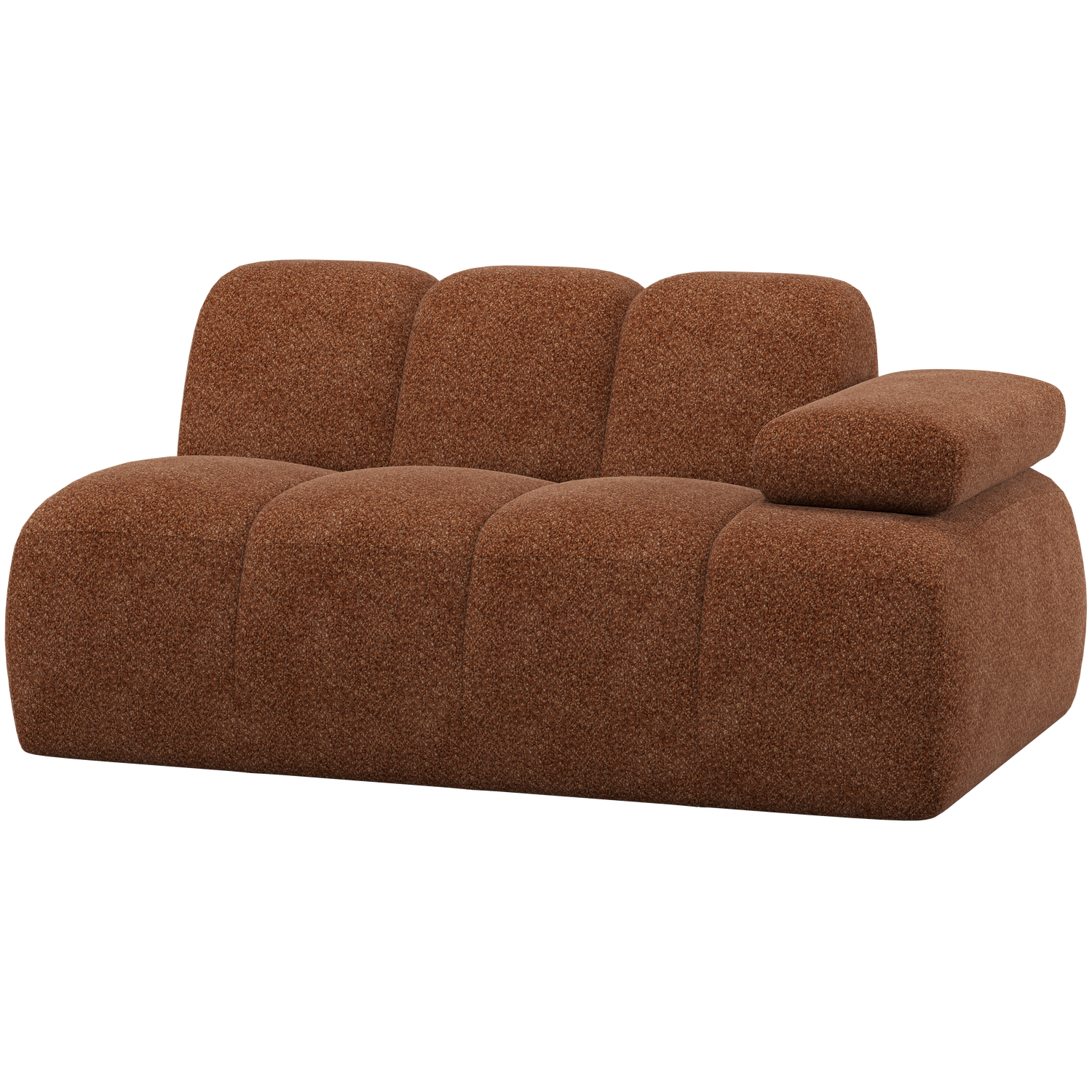 WOOOD Mojo 1,5-Zits Element Bank Arm Rechts - Wollig - Roestbruin