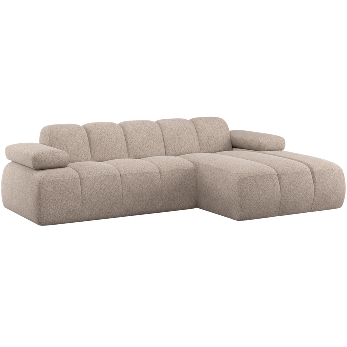 WOOOD Mojo Chaise Longue Bank Rechts - Wollig - Donkerzand