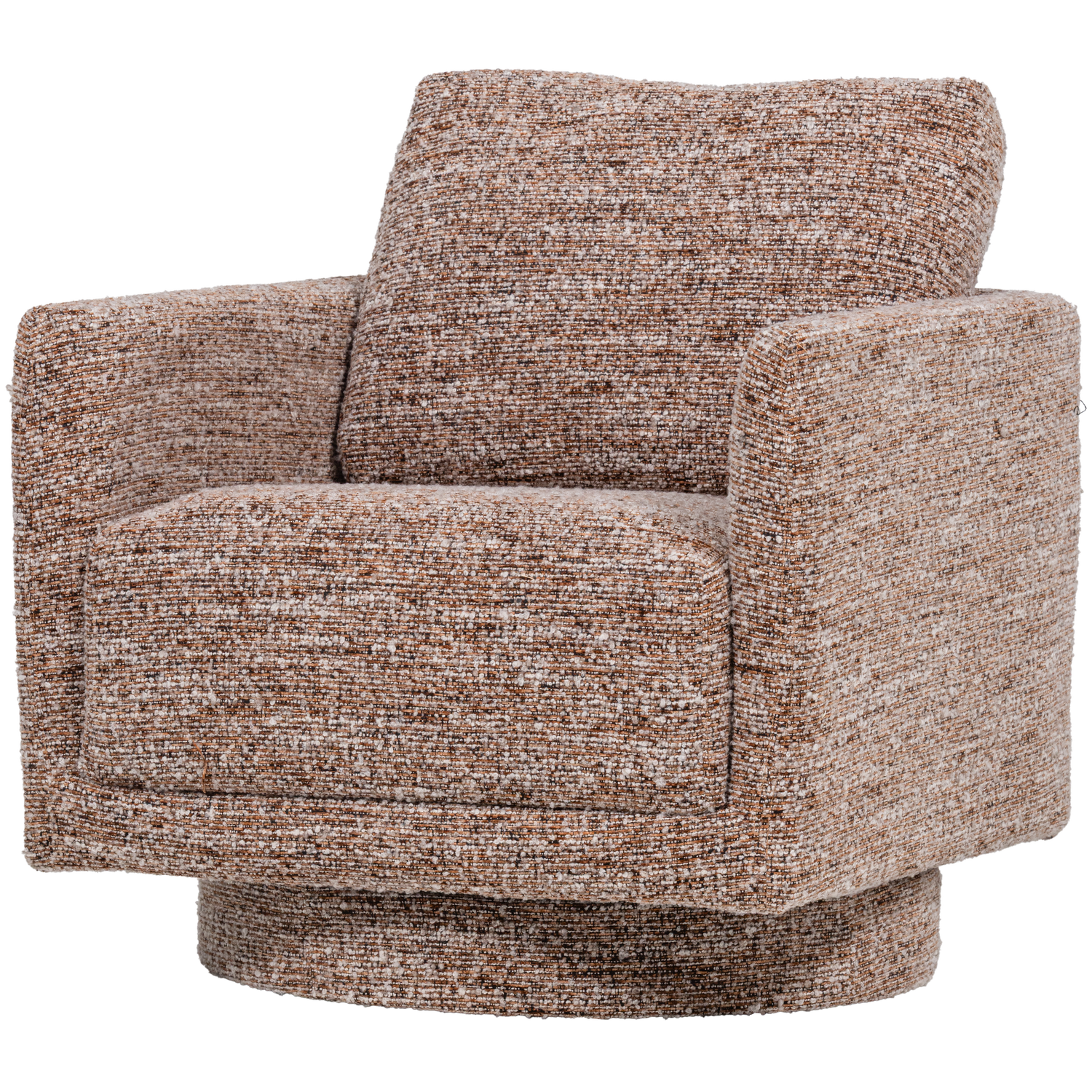 WOOOD Oska Draaifauteuil - Melange Stof - Bruin - 64x78x79