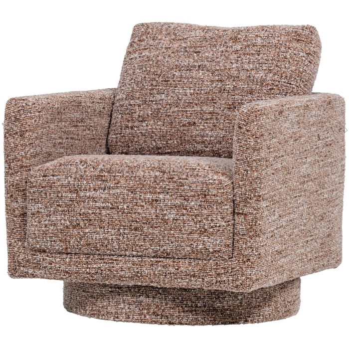 WOOOD Oska Draaifauteuil - Melange Stof - Bruin - 64x78x79