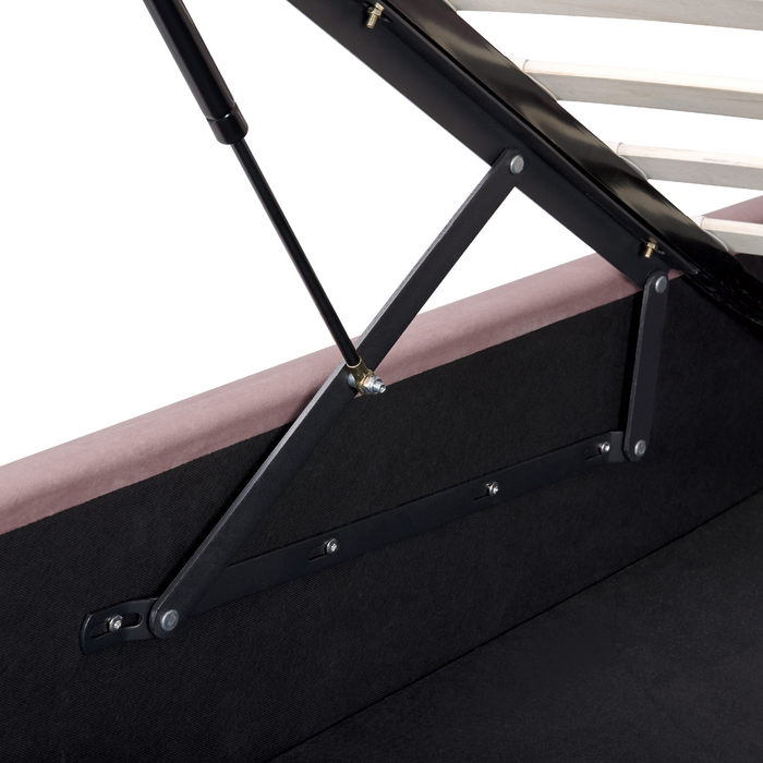 Beliani-SEZANNE -Bed met opbergruimte-Roze-180 x 200 cm-Fluweel