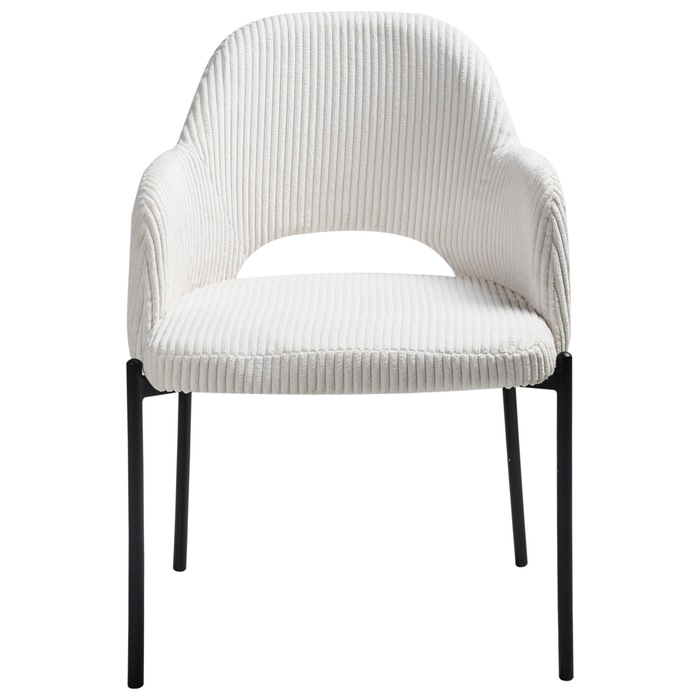 Beliani - RATON - Eetkamerstoel set van 2 - Gebroken wit - Corduroy