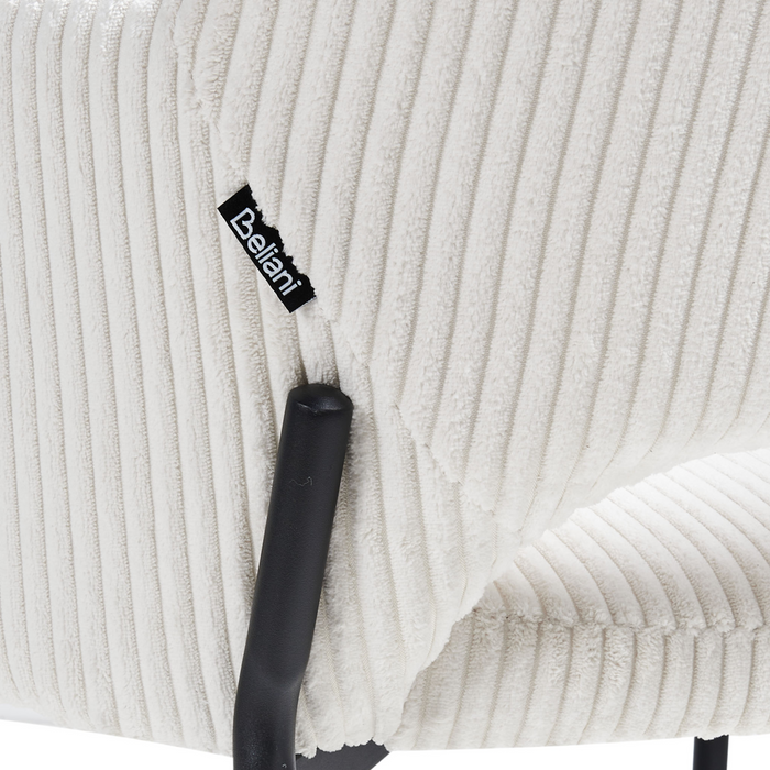 Beliani - RATON - Eetkamerstoel set van 2 - Gebroken wit - Corduroy