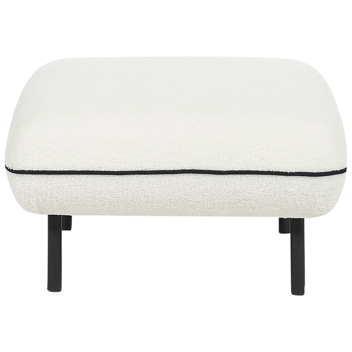 Beliani - TONSBERG - Driezitsbank met ottomaan - Wit - Bouclé