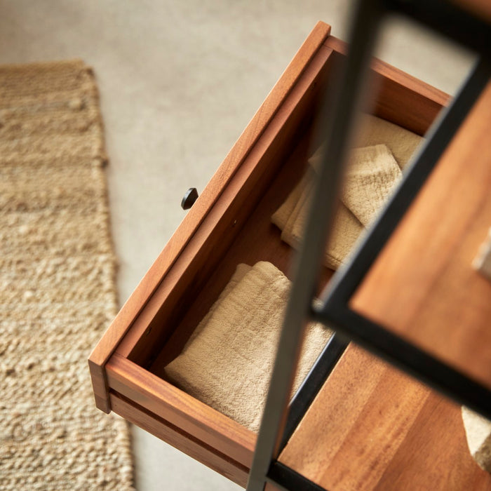 Tikamoon - Agra - Boekenkast van massief acaciahout en metaal