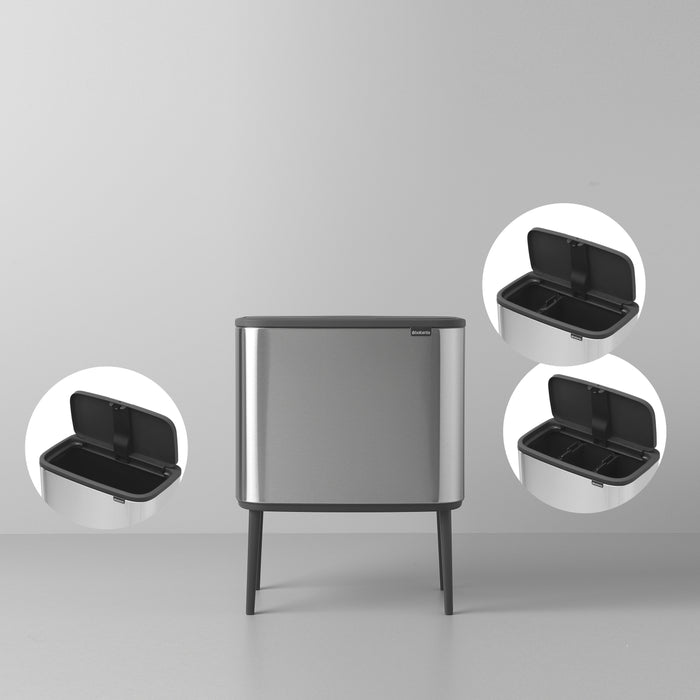 Brabantia Bo Touch Bin Afvalemmer 11 + 23 L - Vingerafdrukvrij - Zilver
