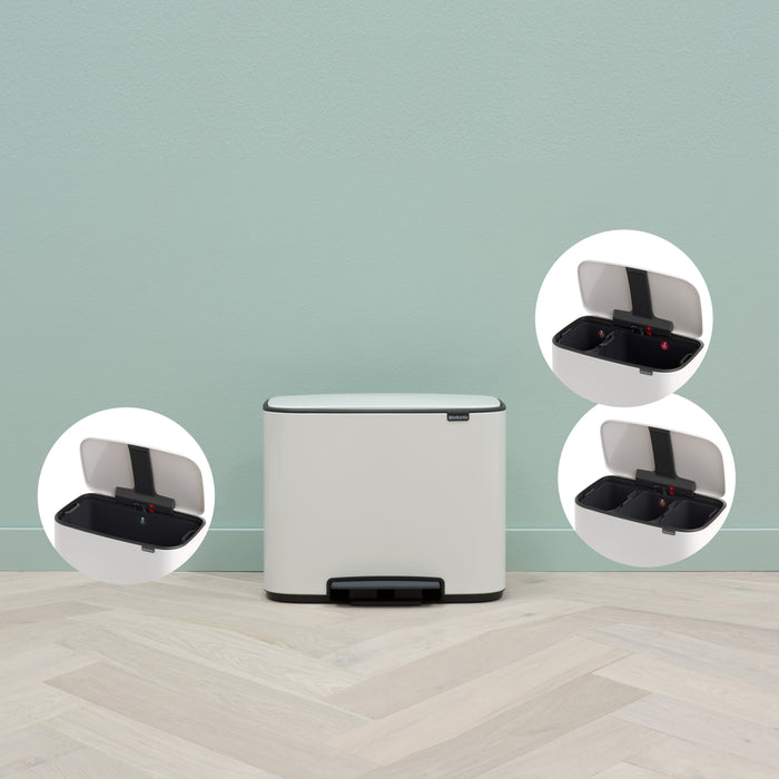 Brabantia Bo Pedaalemmer 3 x 11 L  - Wit