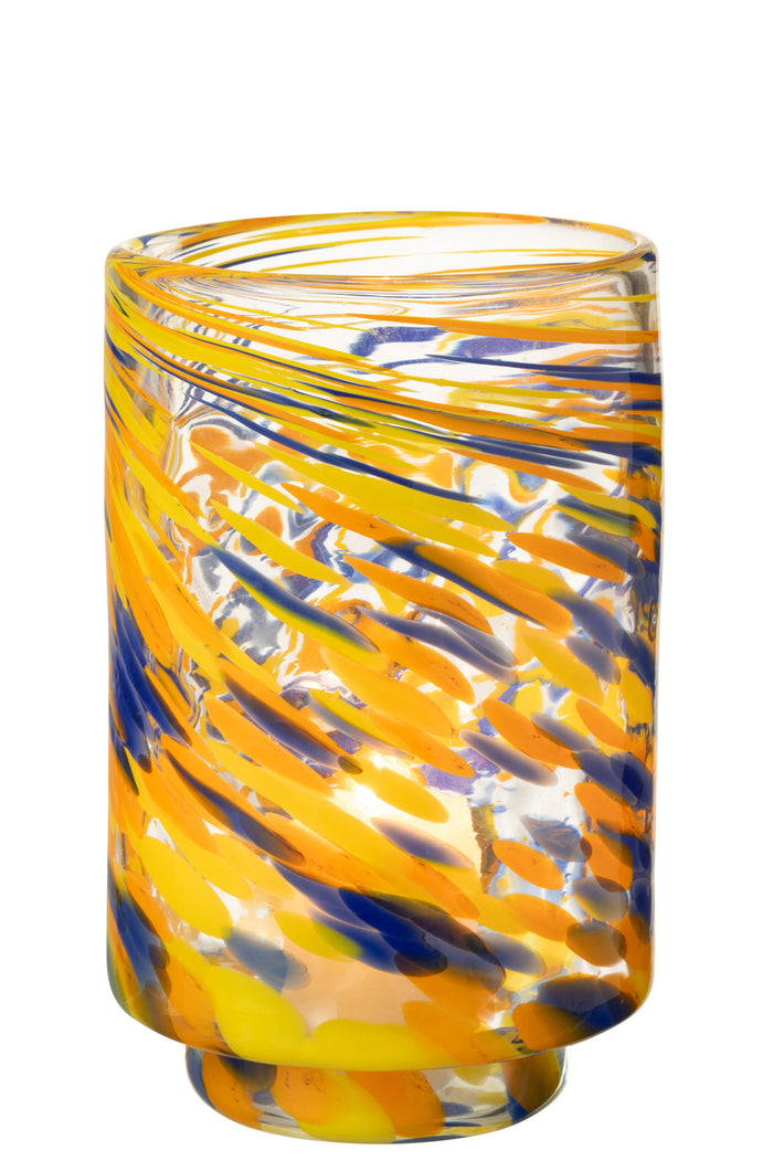 J-Line vaas Arun - glas - mix - large - Ø 15 cm