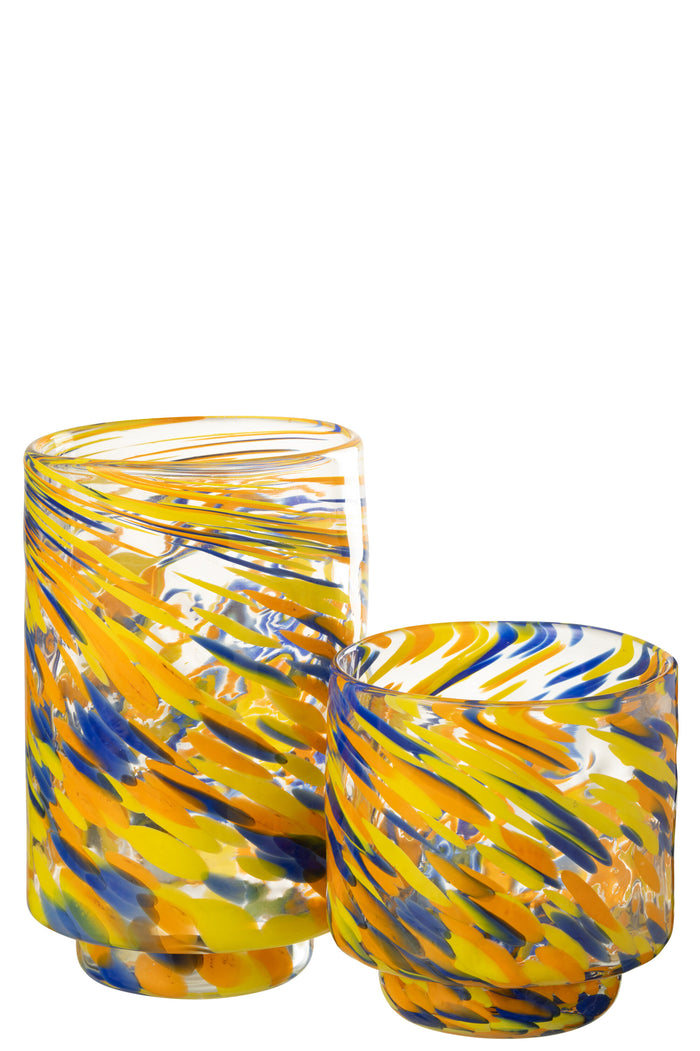 J-Line vaas Arun - glas - mix - large - Ø 15 cm