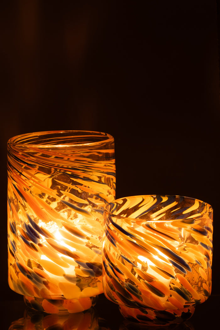 J-Line vaas Arun - glas - mix - large - Ø 15 cm