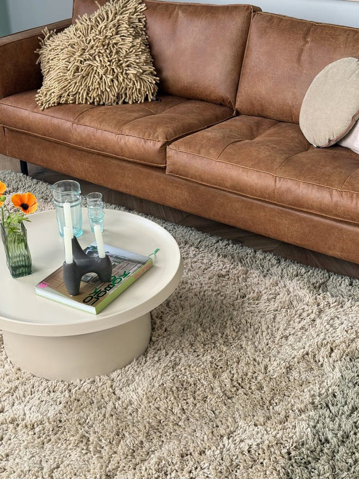 Hoogpolig vloerkleed Pilo groen|beige polyester Interieur05