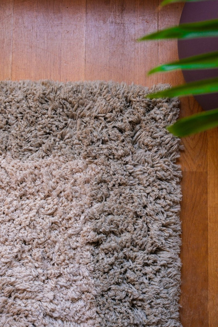 Hoogpolig vloerkleed Pilo groen|beige polyester Interieur05