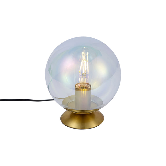 QAZQA Art deco tafellamp messing met smoke regenboog glas  - Pallon