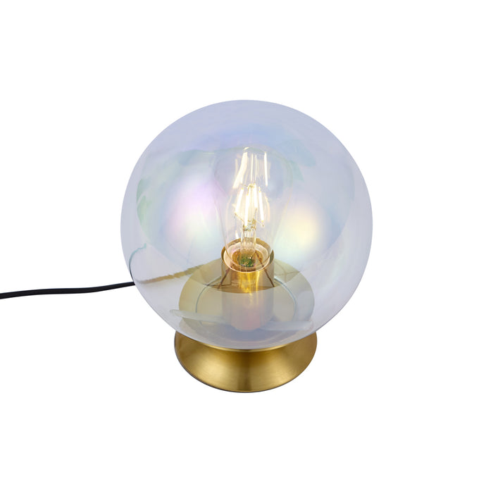 QAZQA Art deco tafellamp messing met smoke regenboog glas  - Pallon