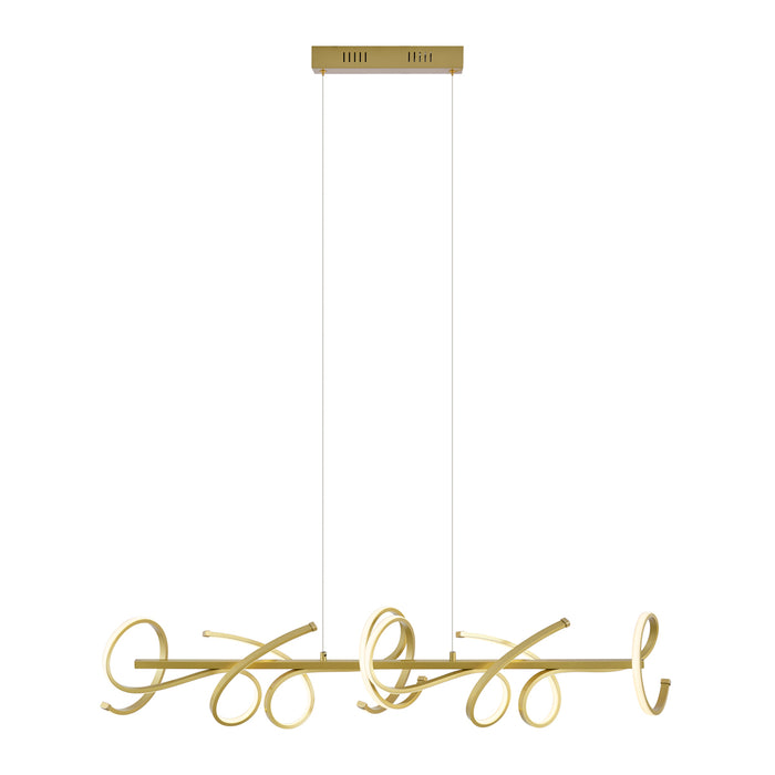 QAZQA Design hanglamp goud langwerpig 3-staps dimbaar - Krisscross