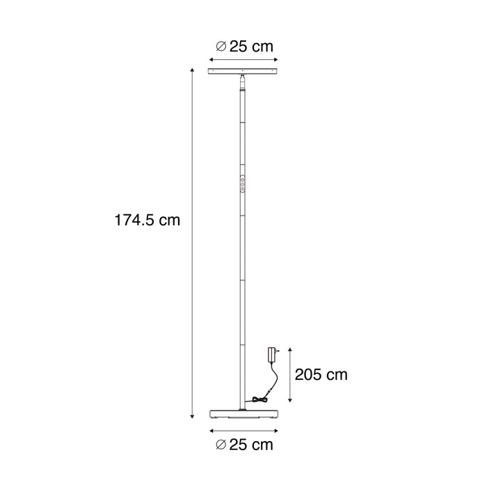 QAZQA Moderne vloerlamp zwart incl. LED dimbaar RGB met