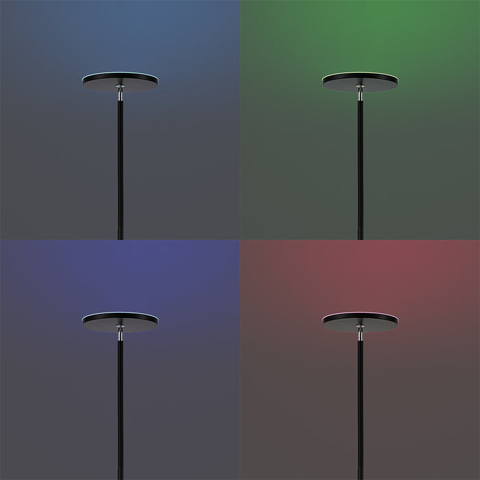 QAZQA Moderne vloerlamp zwart incl. LED dimbaar RGB met