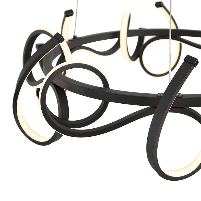 QAZQA Design hanglamp zwart rond 3-staps dimbaar - Krisscross