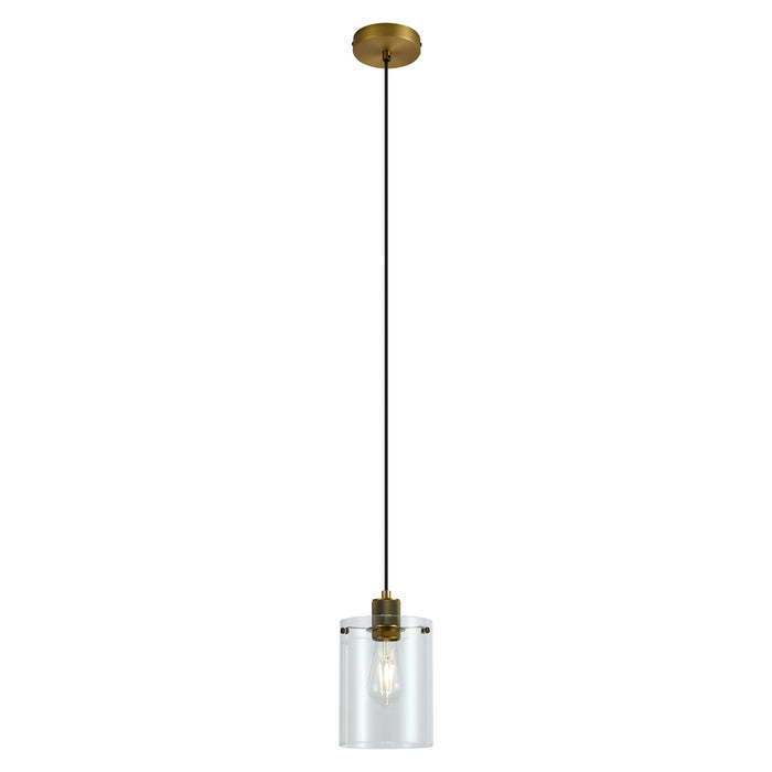 QAZQA Design hanglamp brons met helder glas - Domo