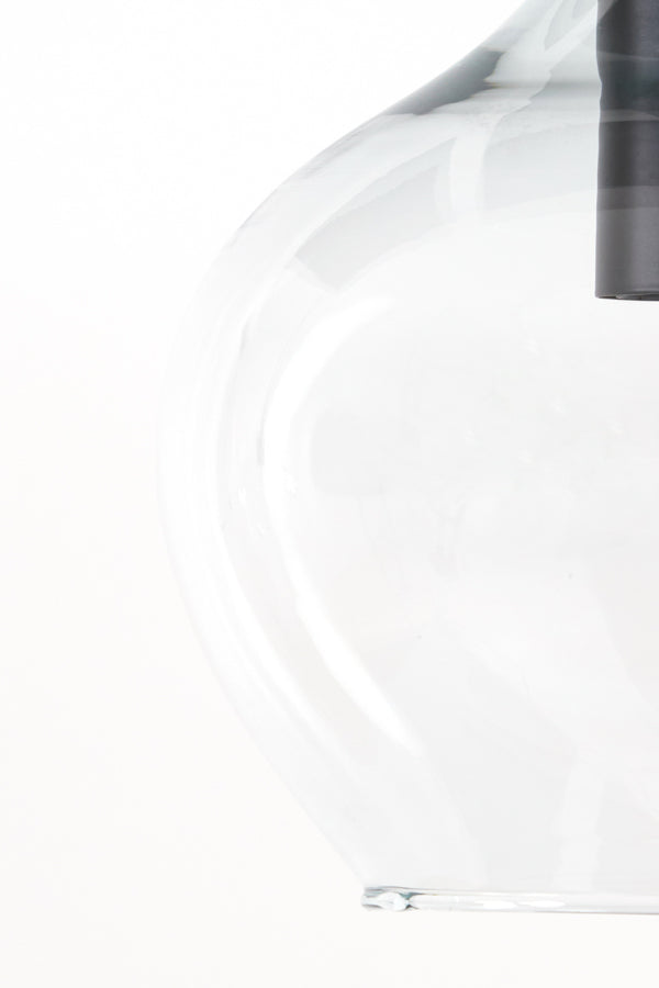 Light&living Hanglamp 5L 104x20x120 cm RAKEL mat zwart+helder