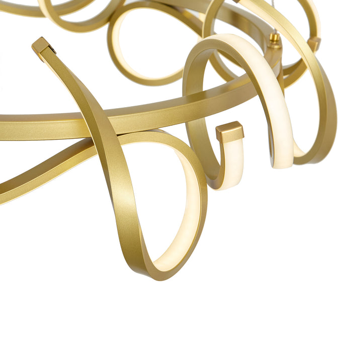 QAZQA Design hanglamp goud rond 3-staps dimbaar - Krisscross