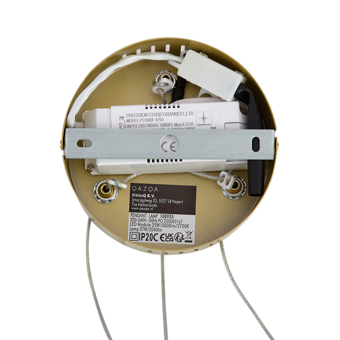 QAZQA Design hanglamp goud rond 3-staps dimbaar - Krisscross