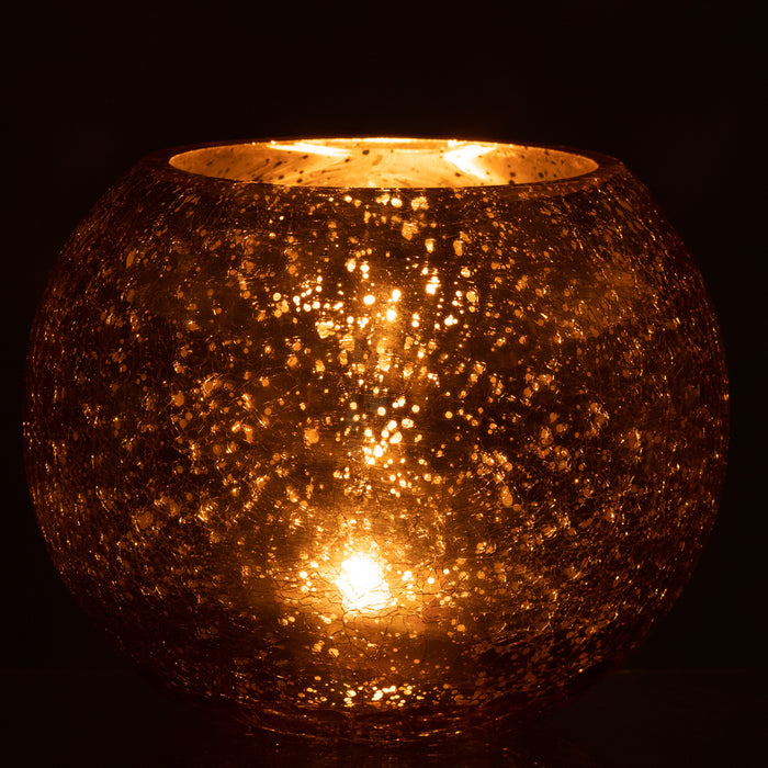 J-Line windlicht Bol Parel Effect - glas - goud - large