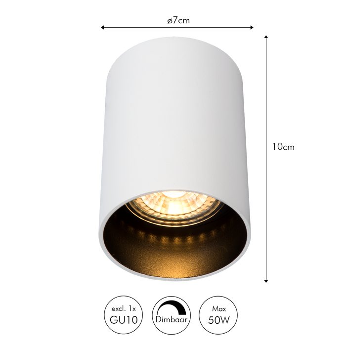 Atmooz Plafondlamp Nuo Fix - Opbouwspot Metaal wit