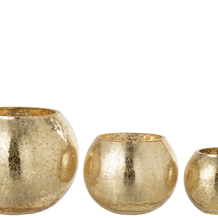 J-Line windlicht Bol Parel Effect - glas - goud - large