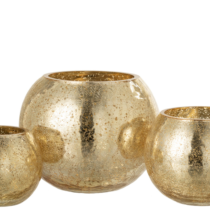 J-Line windlicht Bol Parel Effect - glas - goud - large